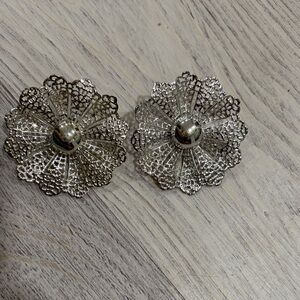 70s Sarah Coventry Silver Filigree Lacey Earrings